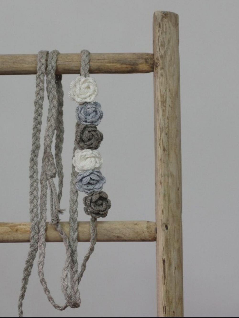 New Knock Knock Linen Handmade Crochet Floral Belt Head Band - Picture 10 of 12